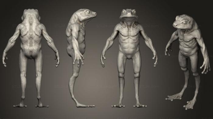 Figurines heroes, monsters and demons (Frog Humanoid, STKM_0815) 3D models for cnc